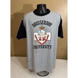 Vintage 90s Popeye Cartoon Bruiserboy University Spinach USA Made Tee Men’s  XL